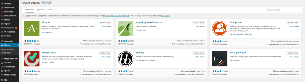 Instalar PLugins WordPress