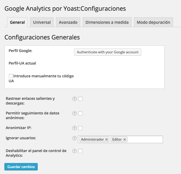 Instalar Google Analytics en WordPress